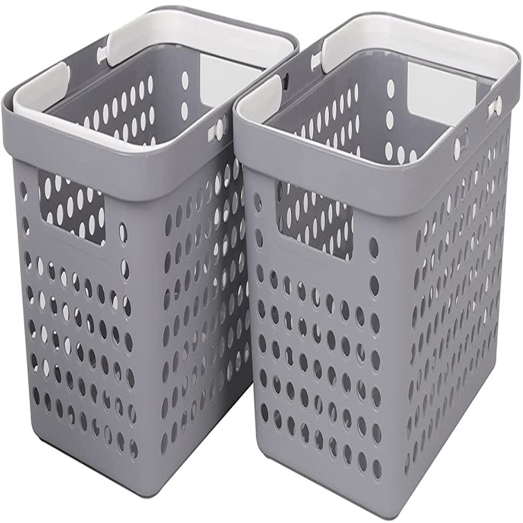 Rebrilliant Plastic Storage Baskets,Portable Round Hole Plastic Storage